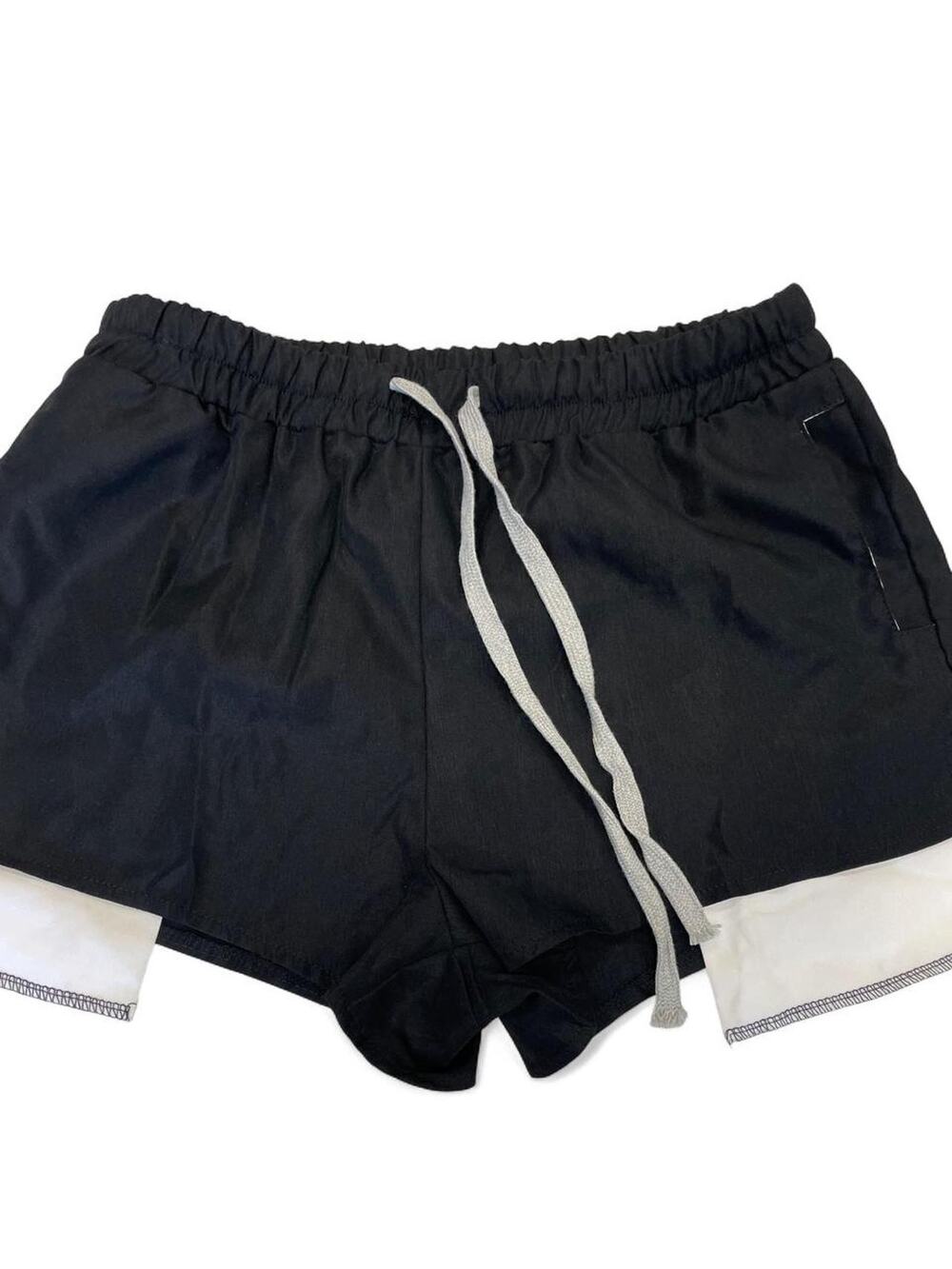 Black shorts with drawstring waistband